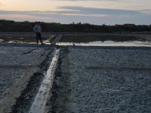 sel de guérande: chaussage des oeillets